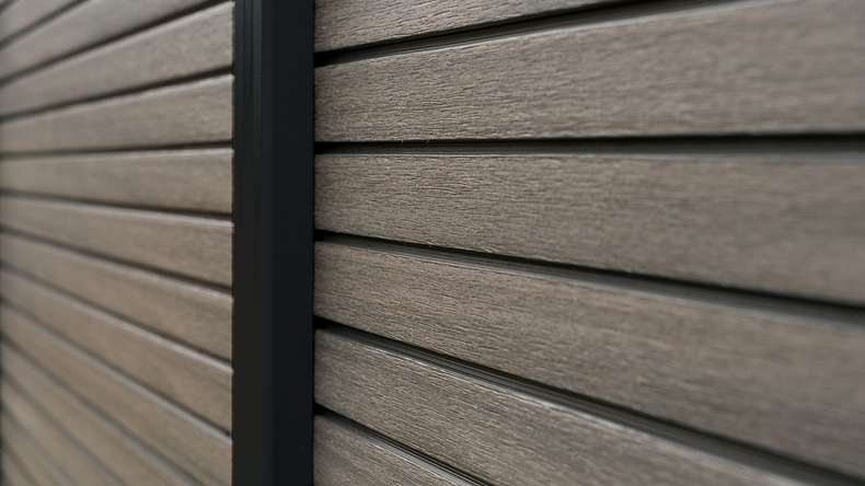 planeo LINEA - Recinzione a rombi in WPC CoEx grigio scuro 176 x 183