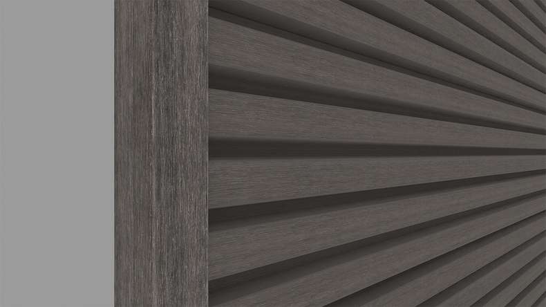 planeo LINEA - Profilo terminale in alluminio CoEx grigio scuro 3000 x 74 x 61 mm