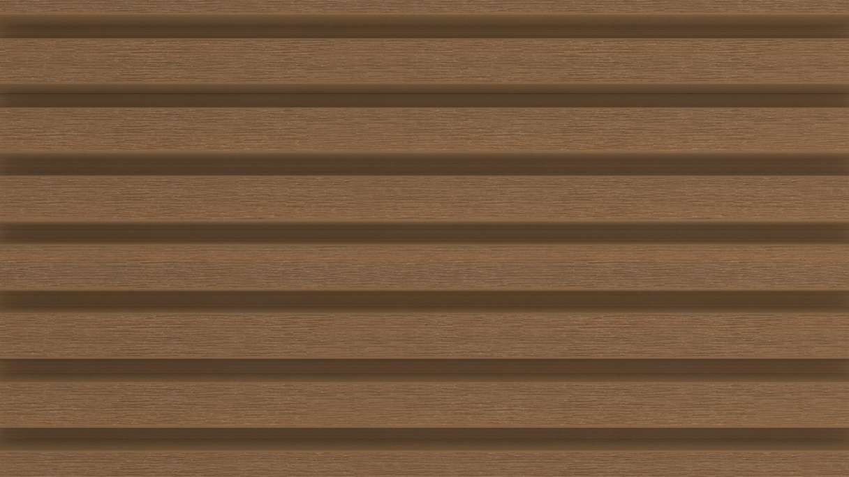 planeo LINEA Slim - Rivestimento per facciate in WPC CoEx, finitura Teak della Birmania, 2900 x 215 mm