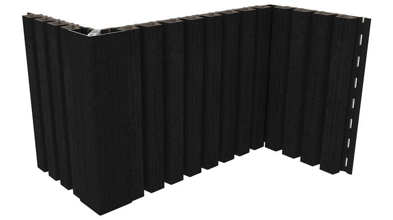 planeo LINEA Slim - Rivestimento per facciate in WPC CoEx, nero, 2900 x 215 mm