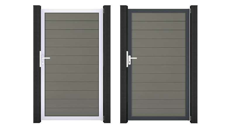 planeo Gardence Strong - Cancello universale BPC grigio con telaio in alluminio