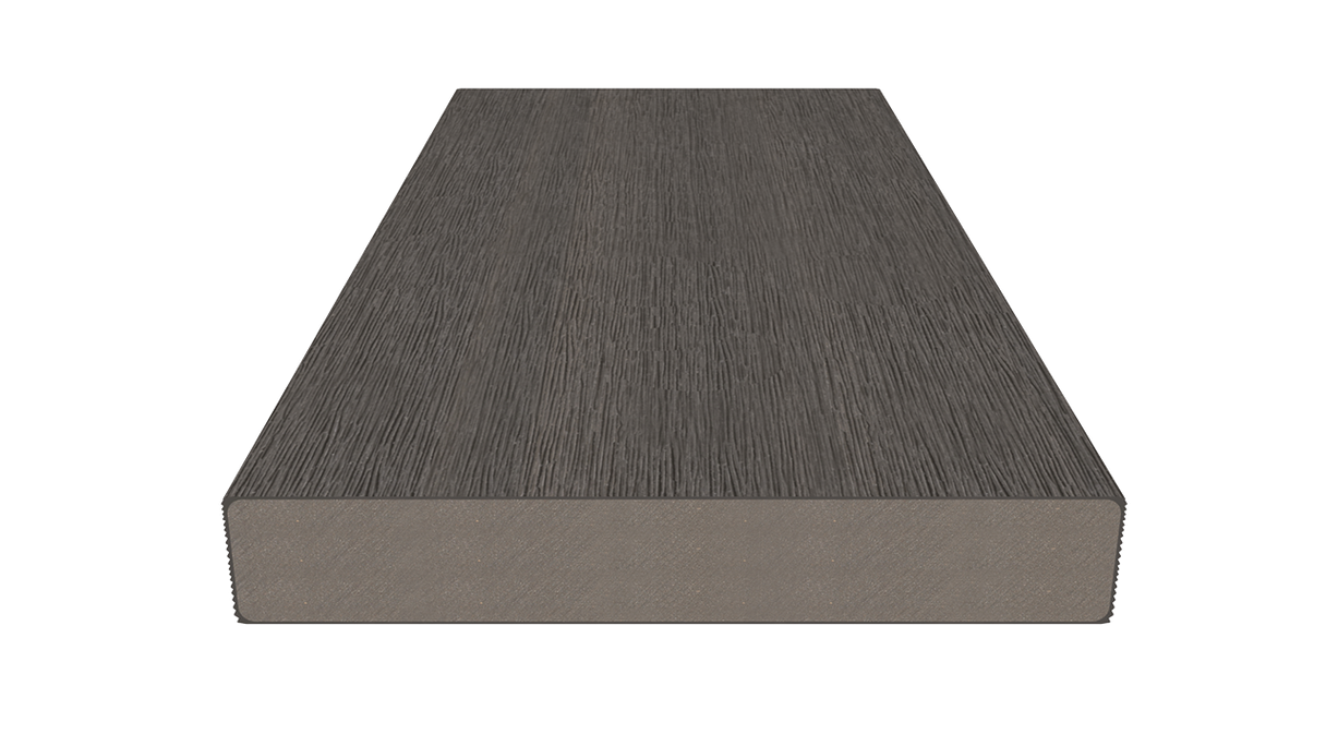 planeo UNIDeck - Listello per terrazza rivestito in WPC CoEx, grigio scuro, 3 m - strutturato/liscio spazzolato