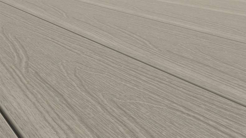 planeo MAXLine Nature - Pannello per decking XL rivestito in WPC CoEx a camera cava - grigio chiaro 3m strutturato/liscio spazzolato