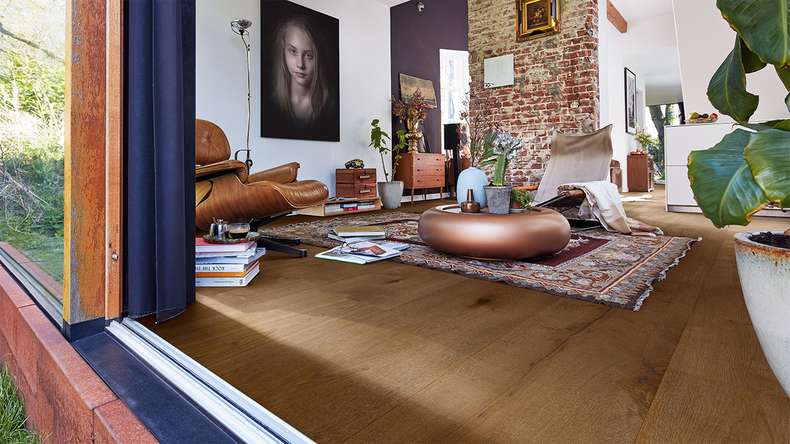 MEISTER Lindura pavimento in legno HD 400 - 08903 Rovere autentico grigio oliva texture vintage, oliato naturale 2200 x 270 x 11 mm (500213-2200270-08903)
