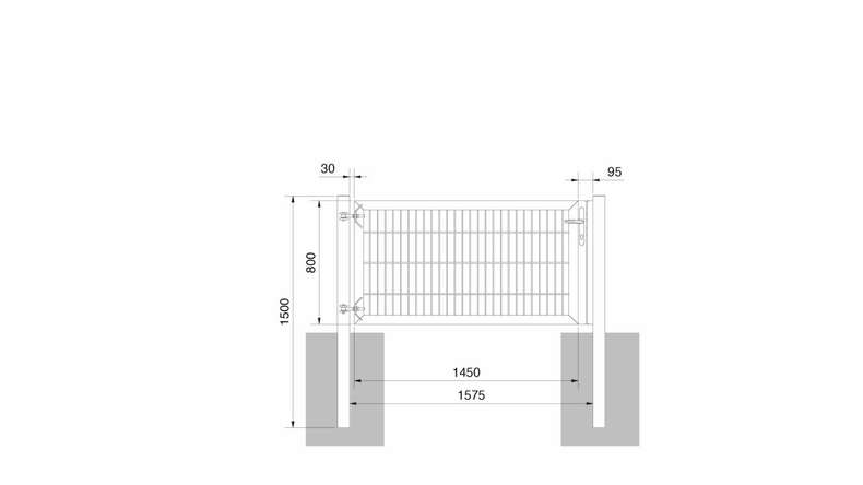 Porta universale pesante a 1 pannello antracite A 800 x L 1575 mm inclusi i pali della porta