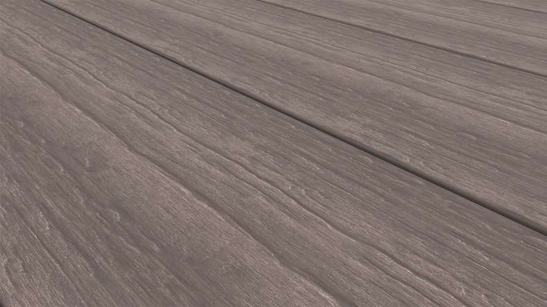 planeo MAXLine Antique - Decking XL rivestito in WPC CoEx massiccio - grigio 3m rustico strutturato/liscio spazzolato