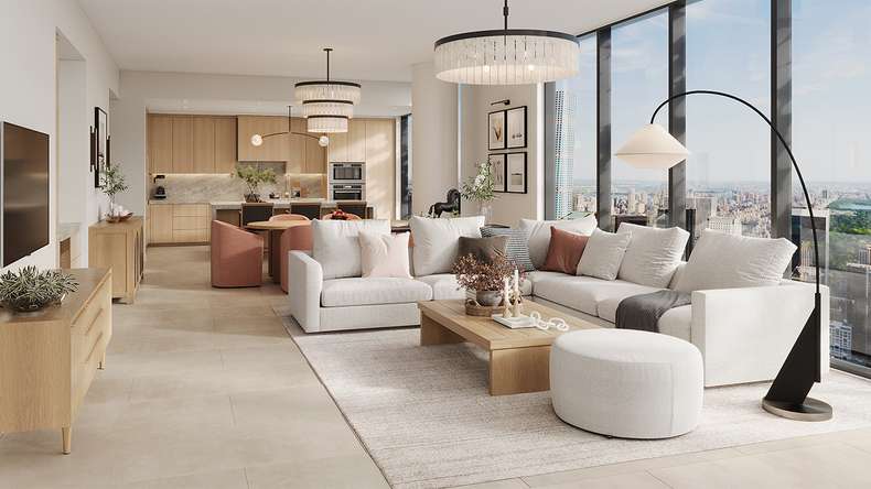 planeo Rigid Click Vinyl - Luna Beige XXL Tile | Isolamento acustico integrato (DF-KF-994-030)