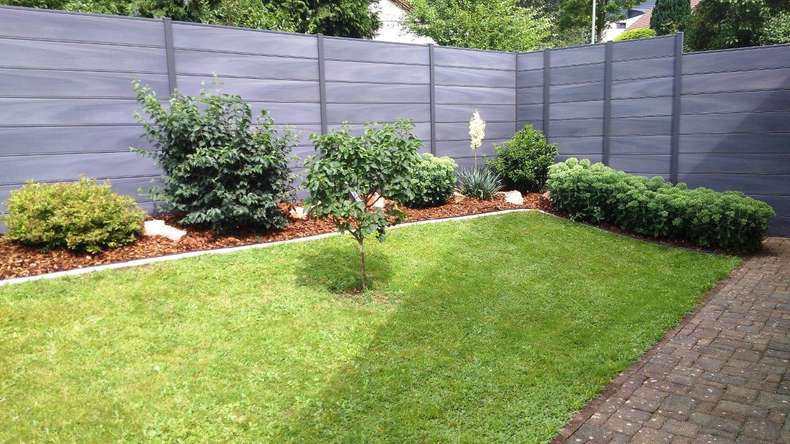 planeo Gardence Deluxe - Recinzione premium BPC stone grey coex
