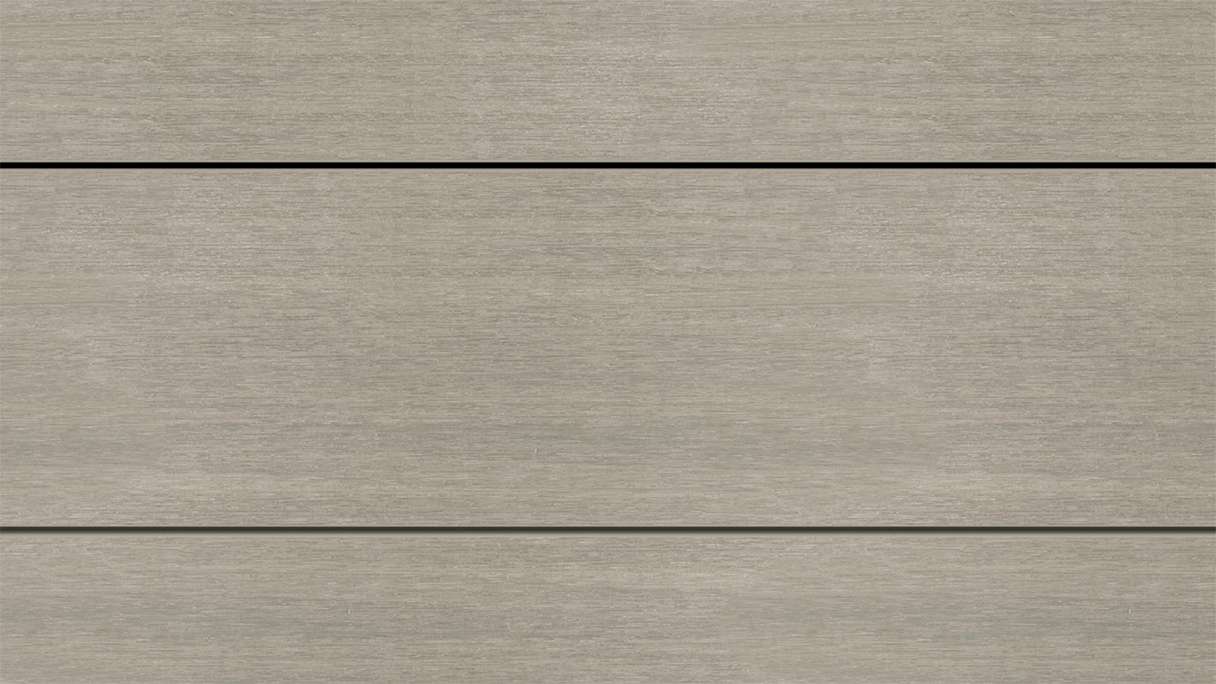 planeo WOODLine Nature - Pannello per decking rivestito in WPC CoEx a camera cava - grigio chiaro 3m strutturato/liscio spazzolato