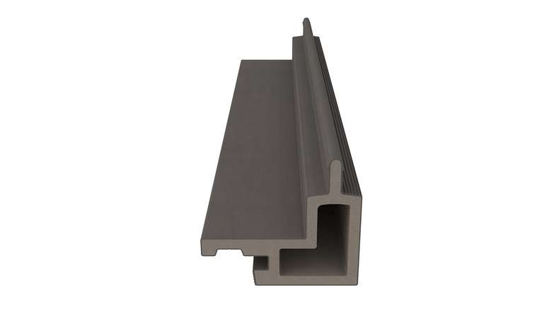 planeo LINEA - Angolo esterno in WPC CoEx, grigio scuro, 2900 x 62 x 55 mm