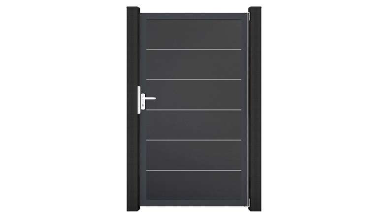 planeo Gardence Simply Premium - Porta universale in PVC antracite con telaio in alluminio antracite | DB703 100 x 180 cm