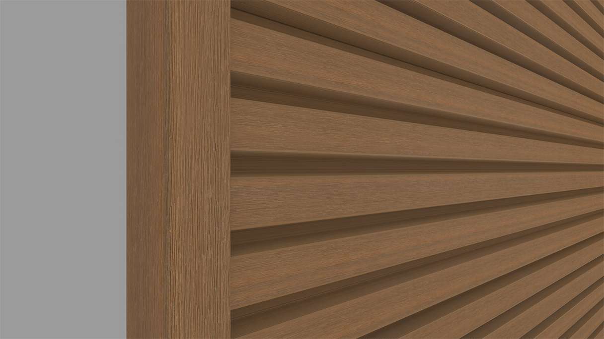 planeo LINEA Slim - Rivestimento per facciate in WPC CoEx, finitura Teak della Birmania, 2900 x 215 mm