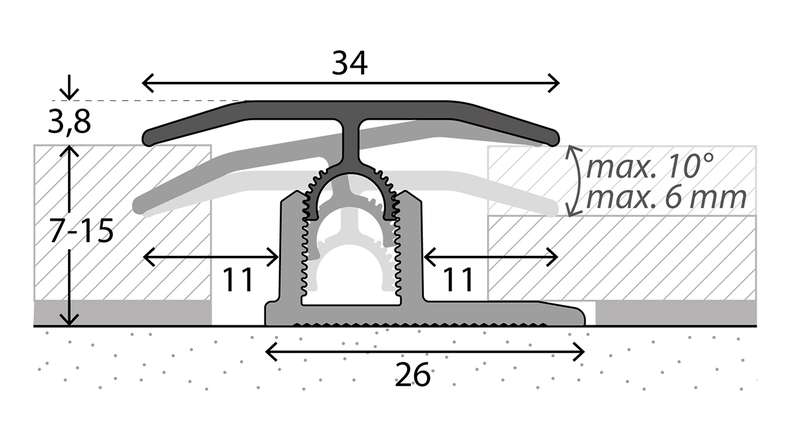 planeo Profi profilo di transizione 303 - 270 cm