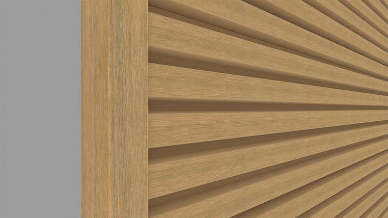 planeo LINEA - Profilo terminale in alluminio CoEx, color sabbia, 3000 x 74 x 61 mm