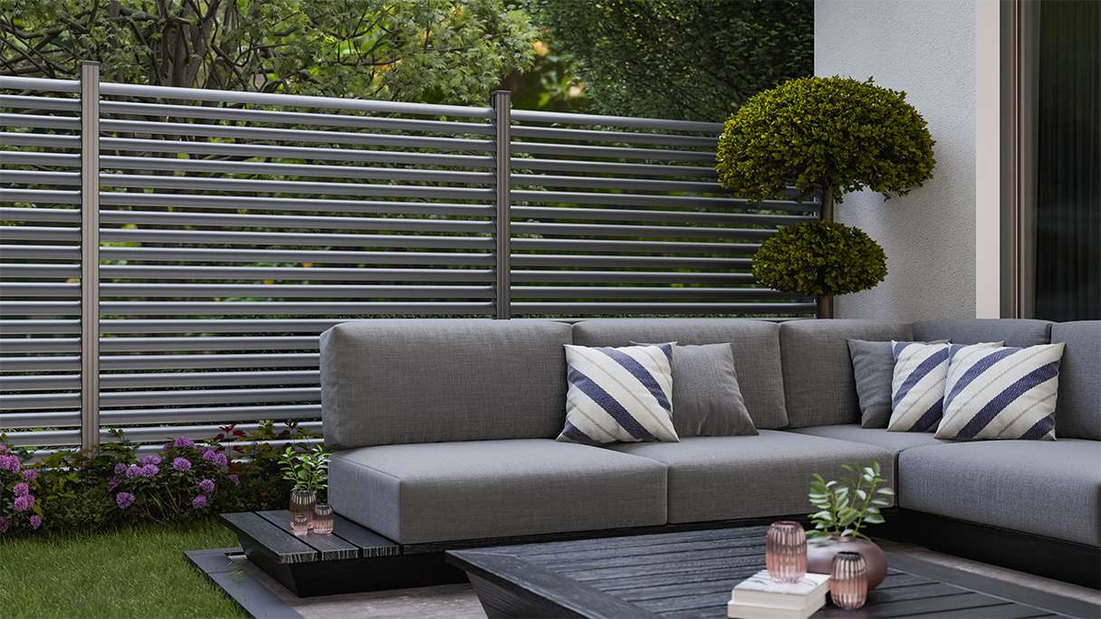 planeo Gardence Metallic Ellipse - Recinzione da giardino in alluminio quadrata Antracite | DB703