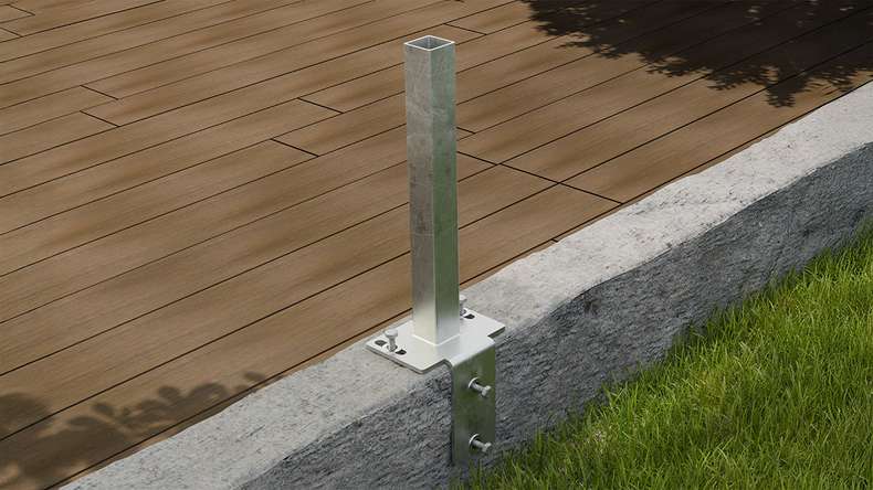 planeo Gardence Strong - GJ 45 Staffa a L 16 x 12 x 40 cm per tassellatura con adattatore di montaggio integrato