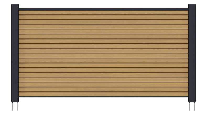 planeo LINEA - Recinzione da giardino a incastro in WPC CoEx Rhombus, color sabbia, 180 x 90 cm