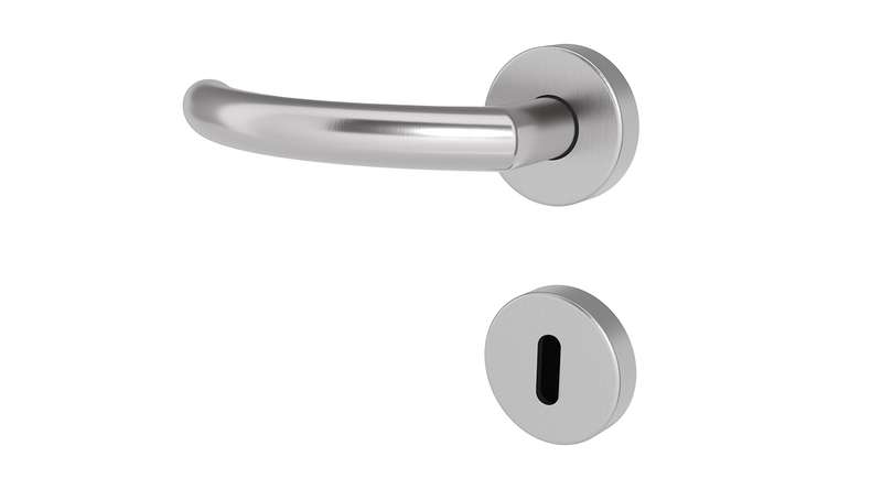 planeo Edelwerk SILBA maniglia per porta in acciaio inox BB rosa tondo