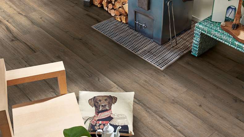 MEISTER design flooring MeisterDesign. next DD 500 S - 06986 Legno vecchio rovere grigio argilla | Isolamento acustico integrato Impact (400054-1287220-06986)