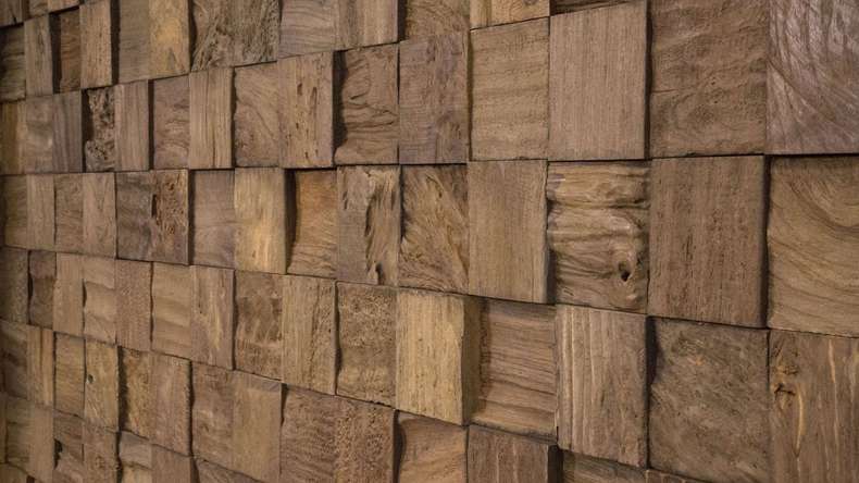 Skaben WoodWall - Cubo in legno di teak Sulawesi
