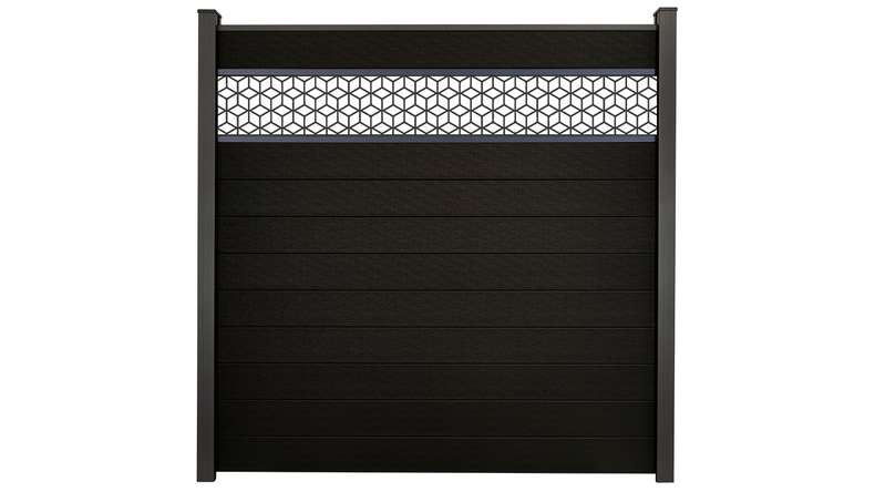 planeo Gardence Strong - recinzione a innesto BPC Cube nero co-ex 180 x 180 cm