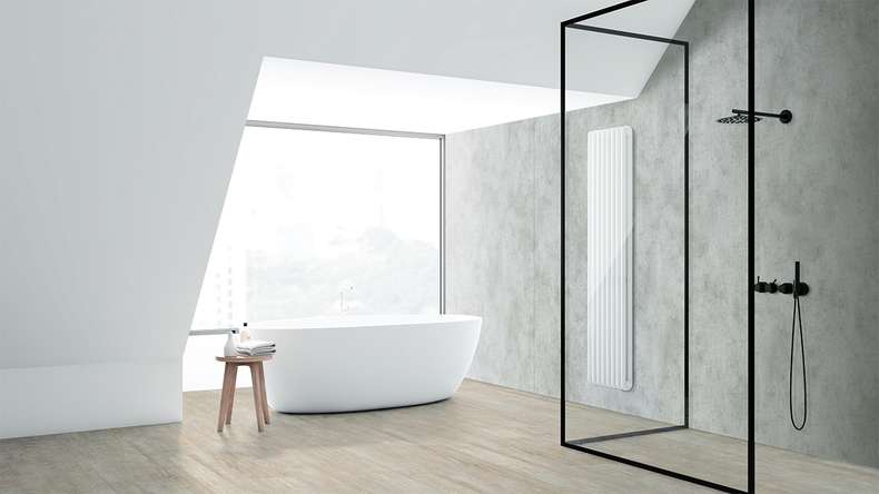 planeo StrongWall - Rivestimento in plastica XL Wash Cement 260 x 90 cm