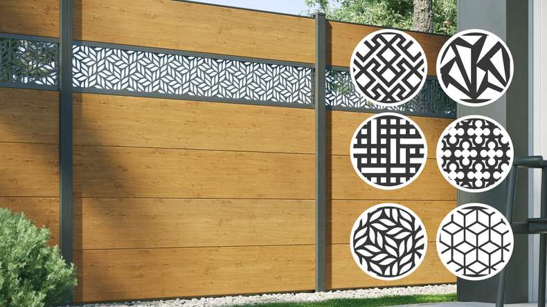 planeo Gardence - Inserto di design 1800 x 300 x 1,5 mm antracite