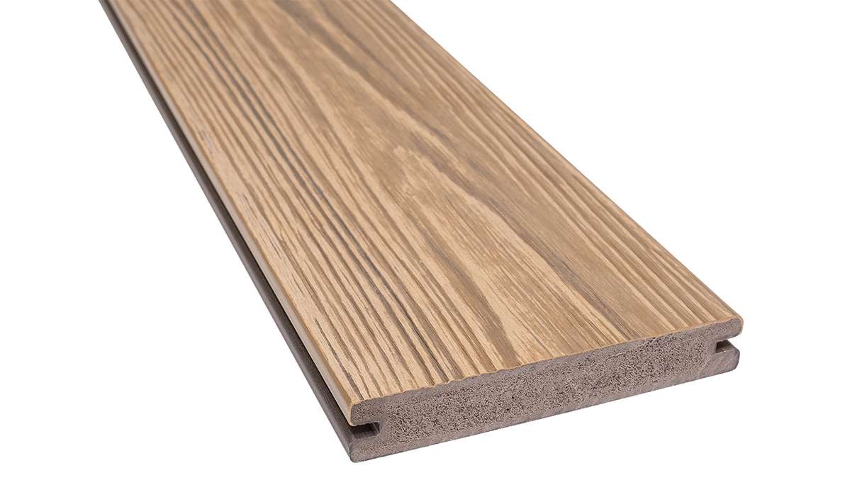 planeo Authentic Wood - Listelli per terrazze BPC massicci - Garapa strutturato