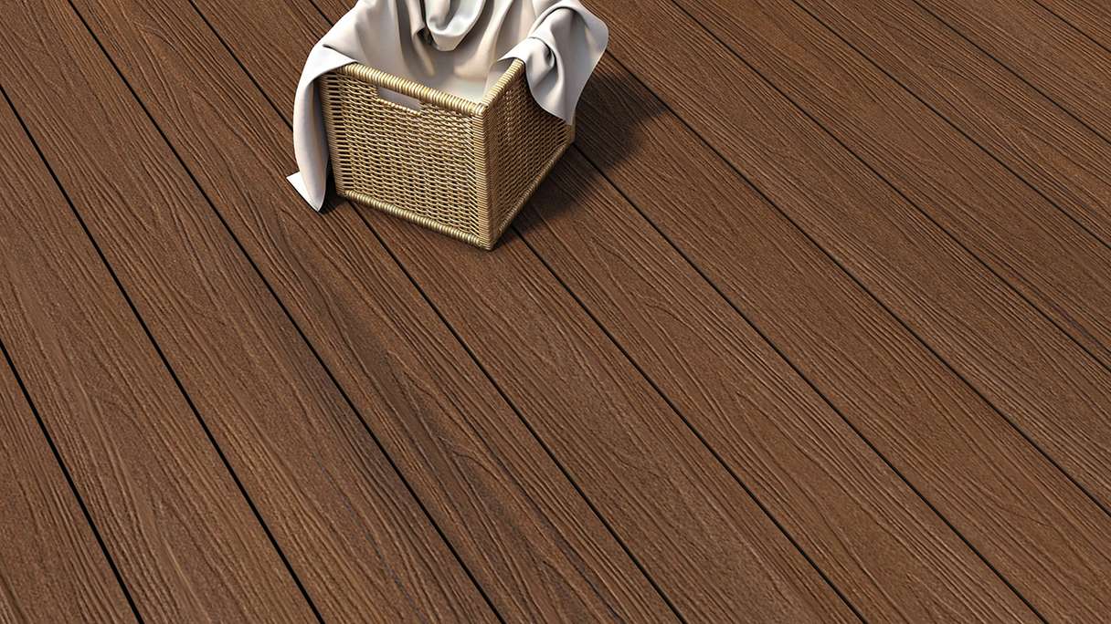 planeo MAXLine Nature - Pannello per decking XL rivestito in WPC CoEx a camera cava - Ipe Brown 3m strutturato/liscio spazzolato