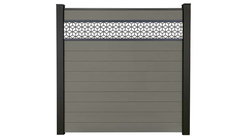 planeo Gardence Strong - recinzione a innesto BPC Cube Grey 180 x 180 cm