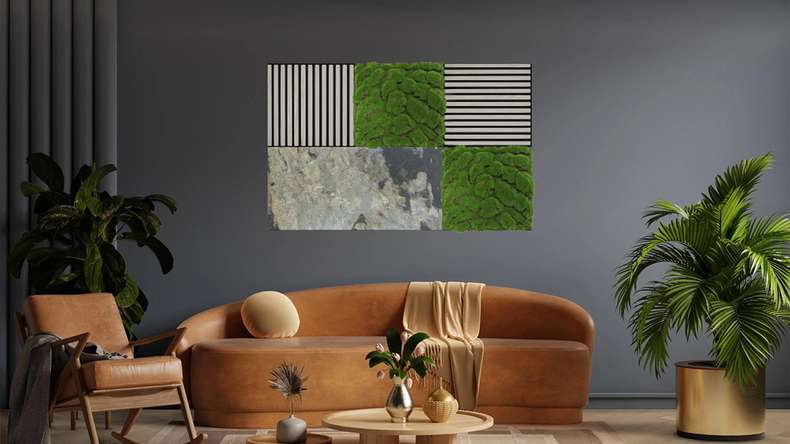 pannello acustico planeo - MixWall Mineral Mood Antique Slate 52 x 104 cm | pietra vera (PLMW-30411C)