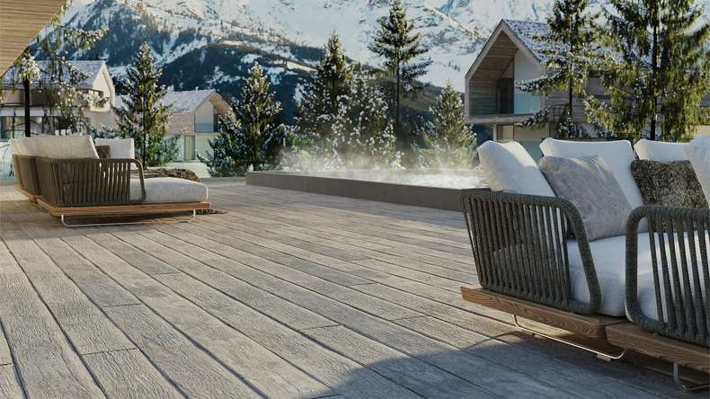 decking massiccio planeo Antica PureBoard - Rovere bianco 3,6 m testurizzato