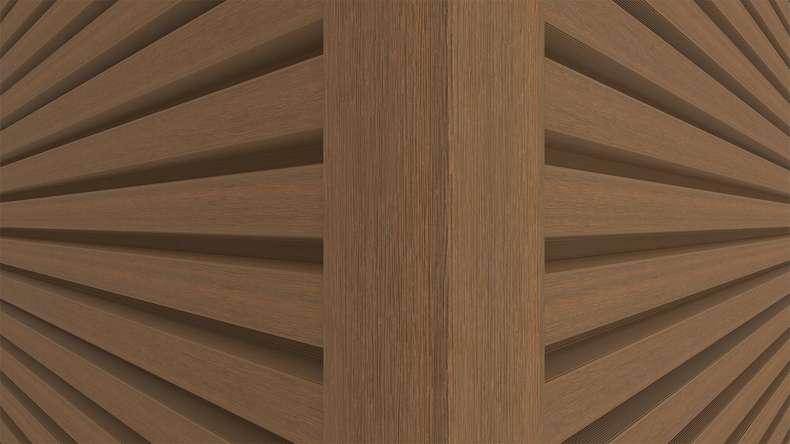 planeo LINEA Slim - Rivestimento per facciate in WPC CoEx, finitura Teak della Birmania, 2900 x 215 mm