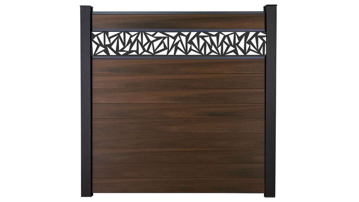 planeo Gardence Strong - recinzione a innesto BPC Triangolo noce co-ex 180 x 180 cm