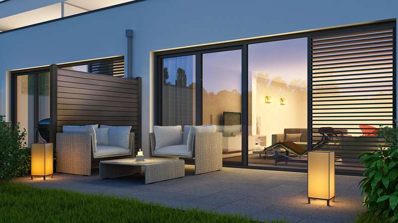 planeo Gardence Trendy - Recinzione in BPC rombo Bicolore coex 180 x 180 cm
