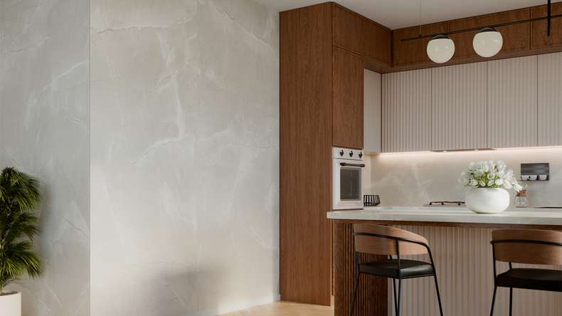 rivestimento planeo SPC - CeraRock Tile Marmo Grigio Chiaro 120 x 60 cm