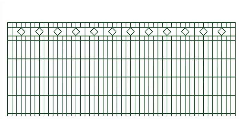 recinzione a doppio picchetto planeo quadrato 6/6/6 RAL 6005 verde muschio