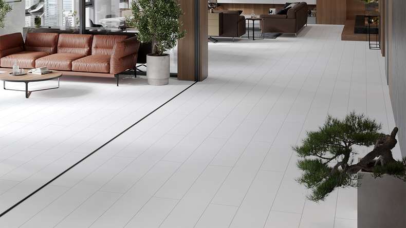 planeo Vinile rigido a incastro - Bianco legno | Isolamento acustico integrato (100P2935-N)