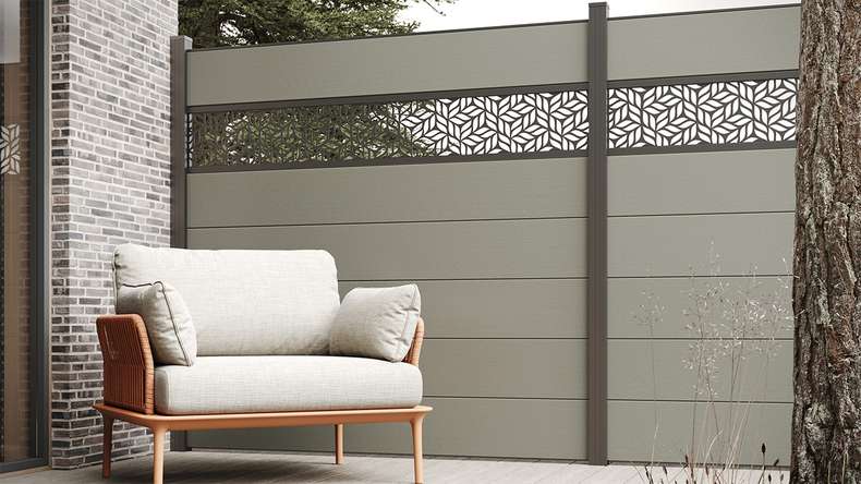 planeo Gardence Strong XL - Recinzione in BPC Grigio