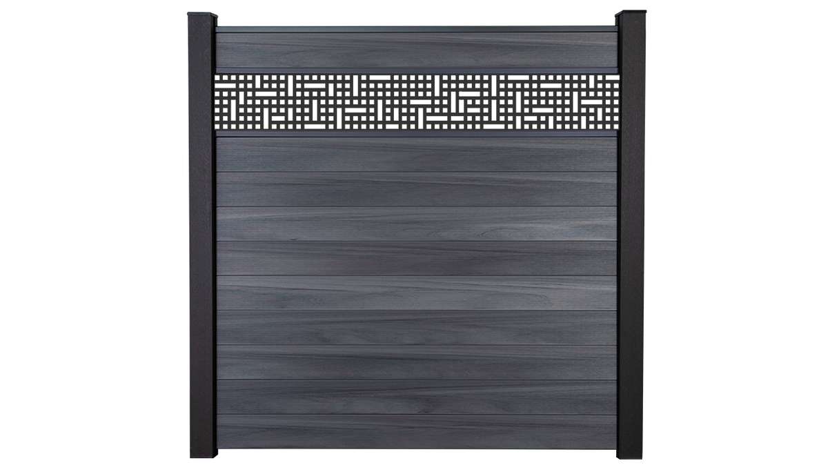 planeo Gardence Strong - rete di recinzione a innesto BPC stone grey co-ex 180 x 180 cm