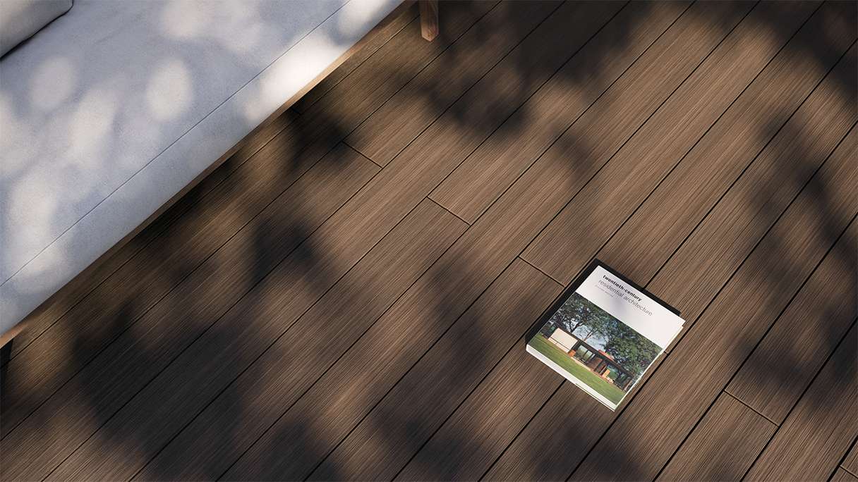 planeo AntikWood WPC tavola solido - Marrone 4.8m invecchiato
