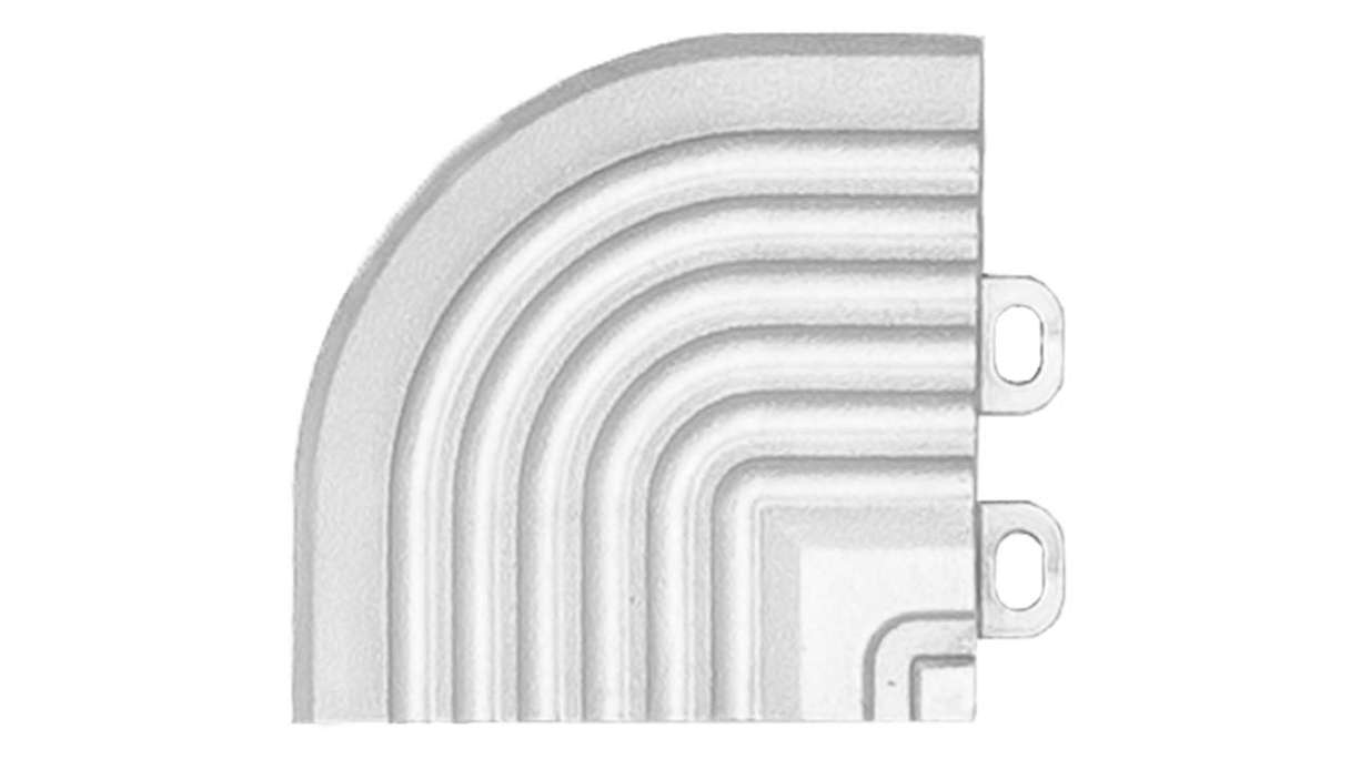 Modulo angolare planeo per piastrelle a incastro 40 x 40 cm - bianco-alluminio