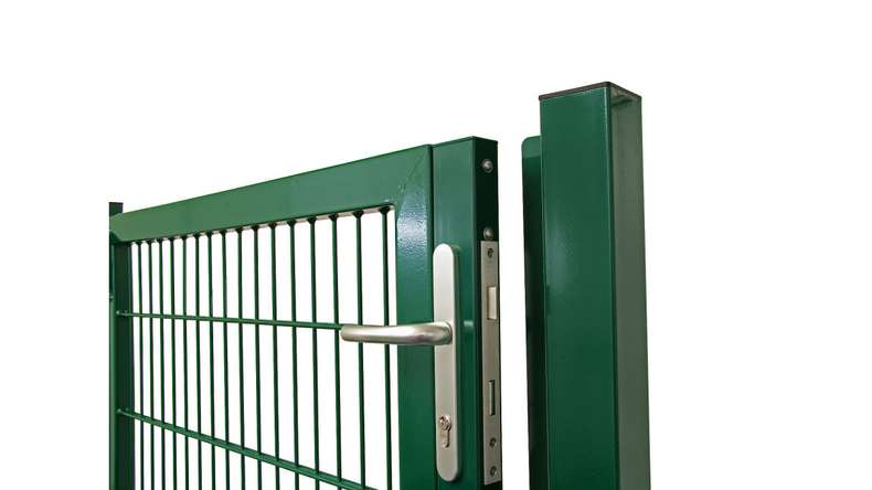 Porta universale pesante a 1 pannello verde muschio inclusi i pali della porta