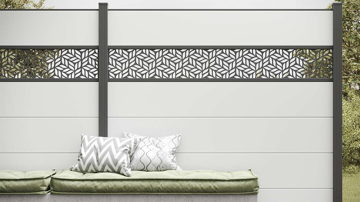 planeo Gardence Simply - Recinzione in PVC ad innesto Quadrata Bianco 180 x 180cm