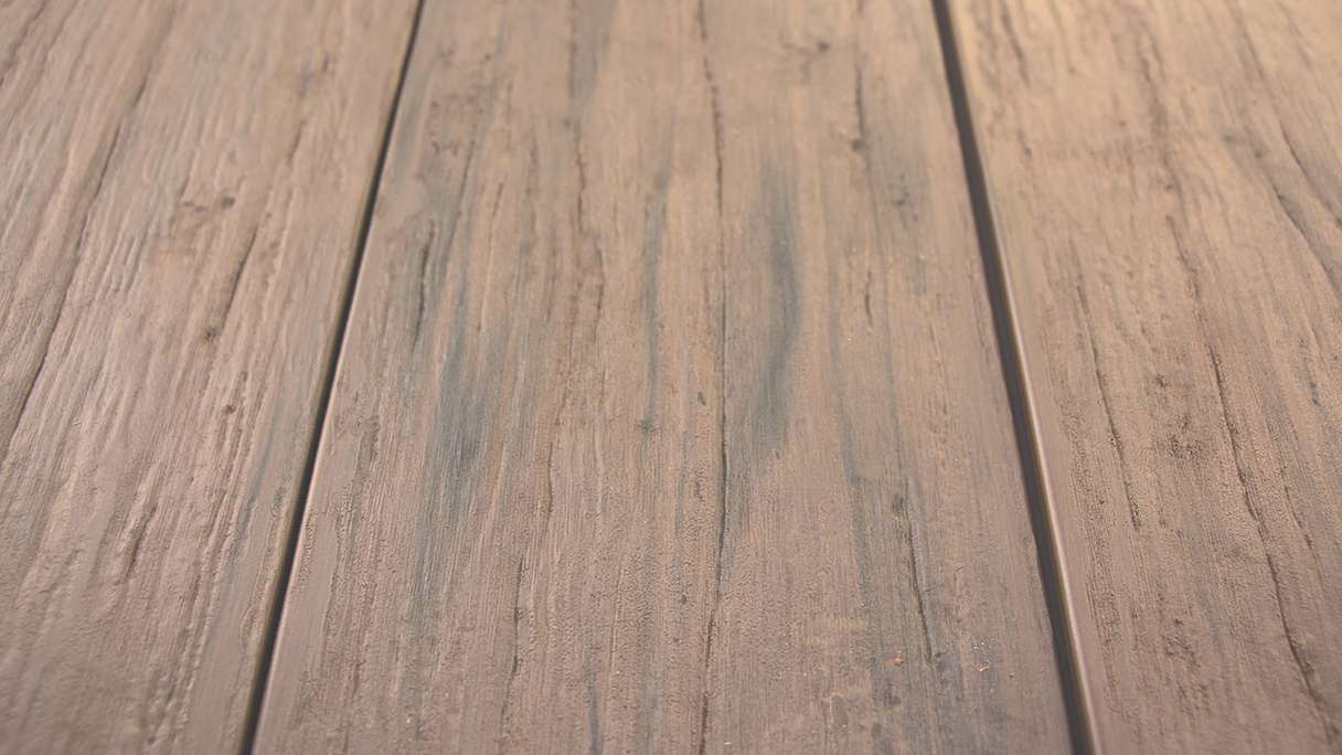 planeo TitanWood - Tavola massiccia 4m marrone-grigio antico invecchiato/spazzolato