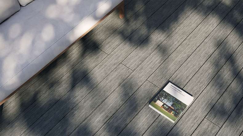 planeo AntikWood WPC tavola solido - Grigio pietra 4.2m invecchiato