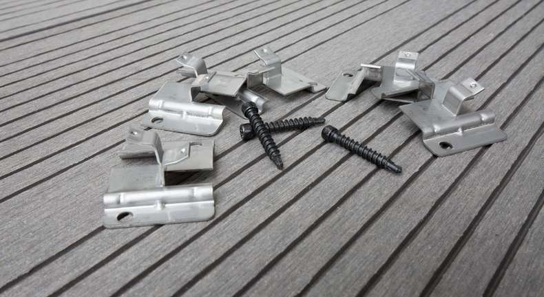 planeo clip per terrazza in acciaio inox pavimenti WPC-Profi giunto da 4 mm - 100 pz. incl. viti