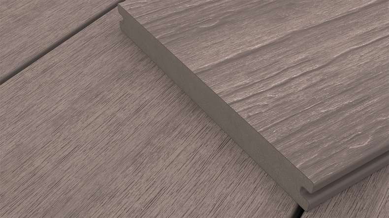 planeo MAXLine Antique - Decking XL rivestito in WPC CoEx massiccio - grigio 3m rustico strutturato/liscio spazzolato