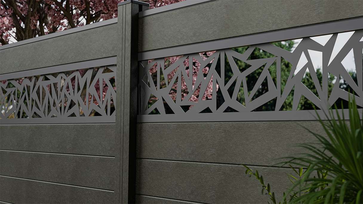 planeo Gardence Strong - recinzione a innesto BPC Triangolo grigio antracite 180 x 180 cm