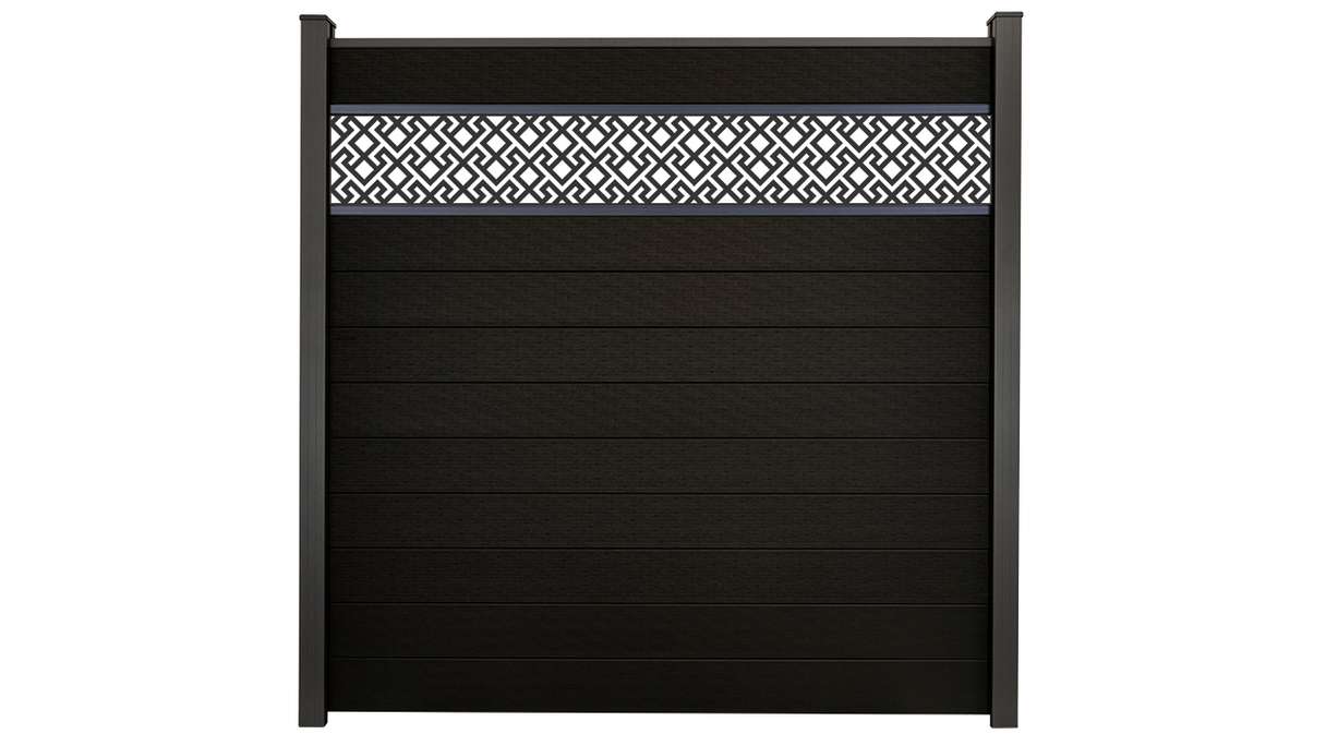 planeo Gardence Strong - recinzione a innesto BPC Abstract Black co-ex 180 x 180 cm
